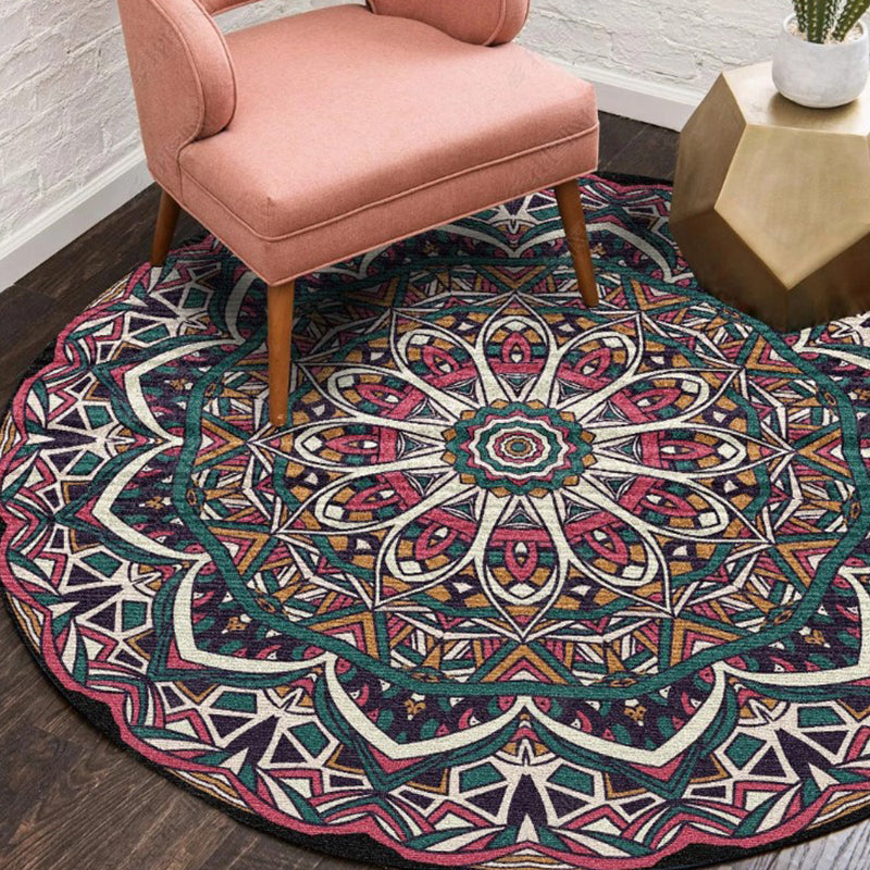 Ethnic Multi Color Floral Rug Synthetics Persian Carpet Anti-Slip Backing Pet Friendly Machine Washable Rug for Great Room Clearhalo 'Area Rug' 'Moroccan' 'Rugs' Rug' 2058507
