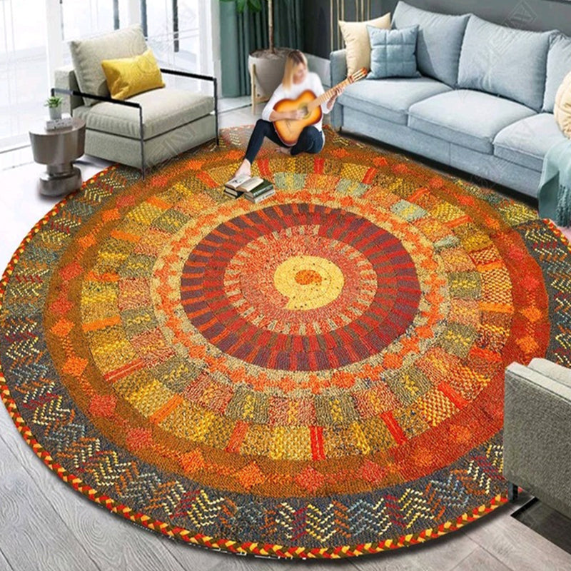 Ethnic Multi Color Floral Rug Synthetics Persian Carpet Anti-Slip Backing Pet Friendly Machine Washable Rug for Great Room Clearhalo 'Area Rug' 'Moroccan' 'Rugs' Rug' 2058510
