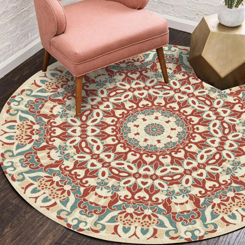 Ethnic Multi Color Floral Rug Synthetics Persian Carpet Anti-Slip Backing Pet Friendly Machine Washable Rug for Great Room Clearhalo 'Area Rug' 'Moroccan' 'Rugs' Rug' 2058512