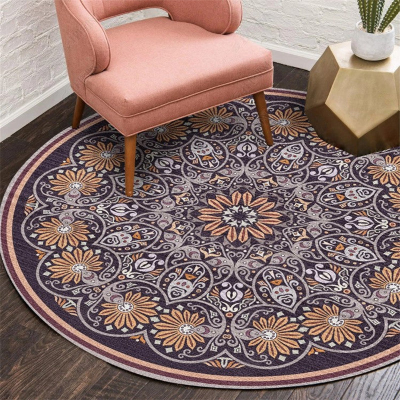 Exotic Moroccan Rug Multi Color Flower Pattern Rug Anti-Slip Pet Friendly Stain Resistant Carpet for Home Purple-Yellow Clearhalo 'Area Rug' 'Moroccan' 'Rugs' Rug' 2058530