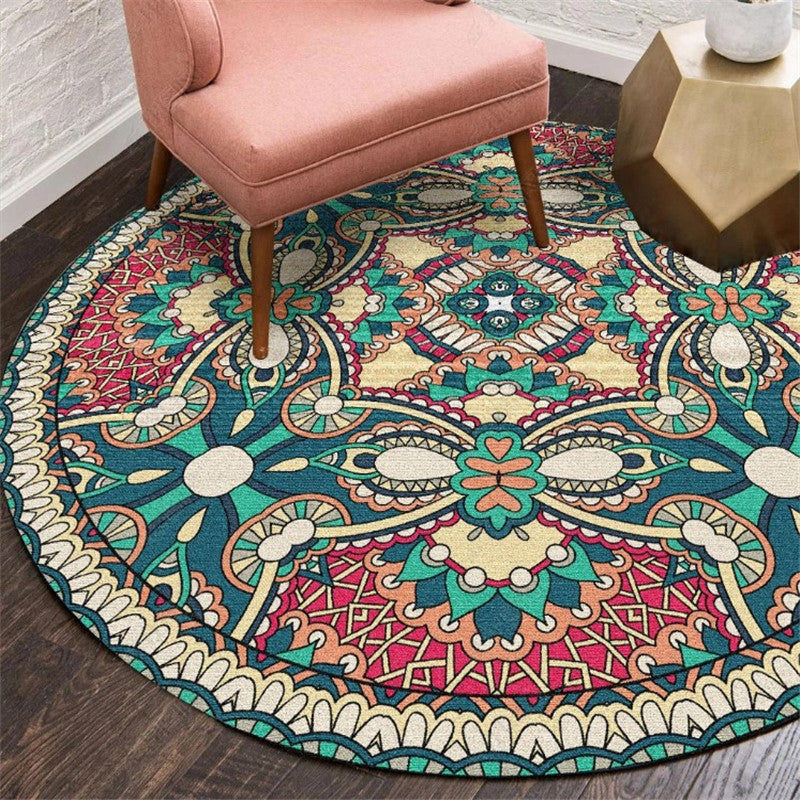 Exotic Moroccan Rug Multi Color Flower Pattern Rug Anti-Slip Pet Friendly Stain Resistant Carpet for Home Blue-Red Clearhalo 'Area Rug' 'Moroccan' 'Rugs' Rug' 2058534