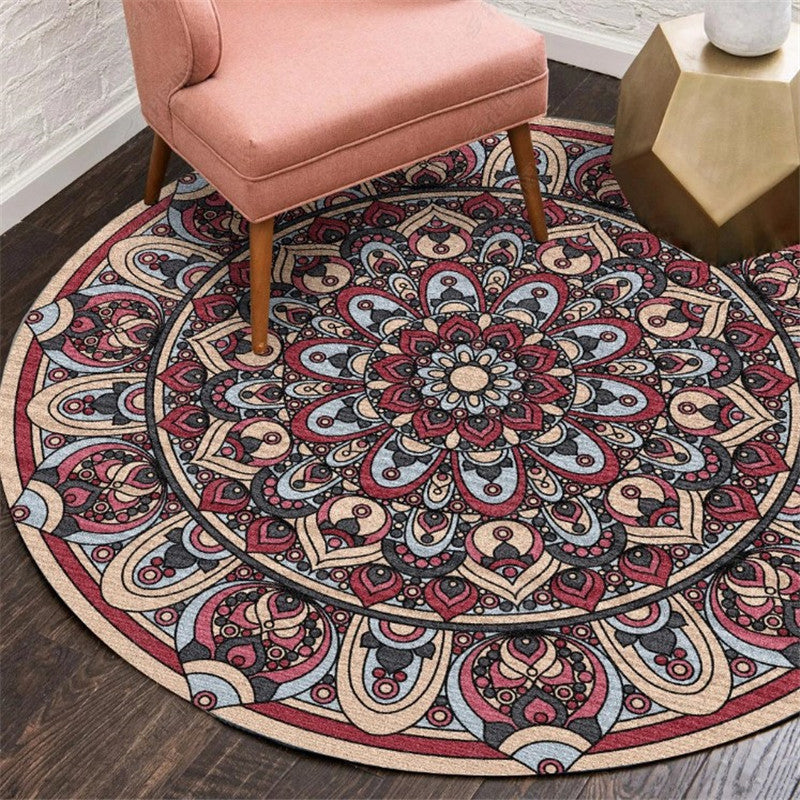 Exotic Moroccan Rug Multi Color Flower Pattern Rug Anti-Slip Pet Friendly Stain Resistant Carpet for Home Red-Blue Clearhalo 'Area Rug' 'Moroccan' 'Rugs' Rug' 2058540