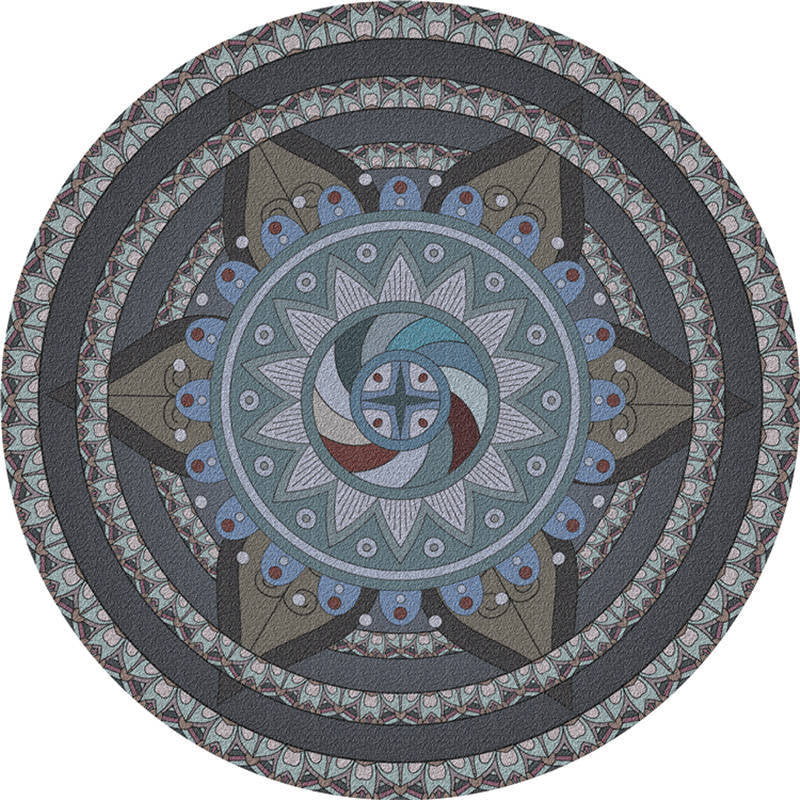Exotic Moroccan Rug Multi Color Flower Pattern Rug Anti-Slip Pet Friendly Stain Resistant Carpet for Home Blue-Gray Clearhalo 'Area Rug' 'Moroccan' 'Rugs' Rug' 2058550