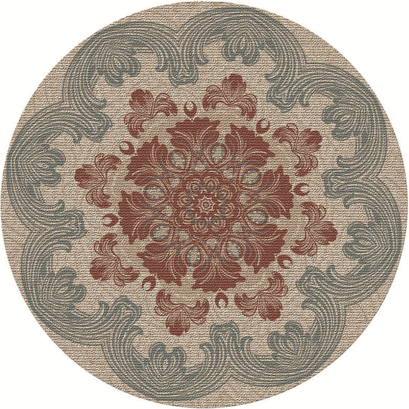 Moroccan Living Room Rug Multi-Color Flower Rug Polyester Machine Washable Stain Resistant Non-Slip Backing Area Carpet Gray-Red Clearhalo 'Area Rug' 'Moroccan' 'Rugs' Rug' 2058559