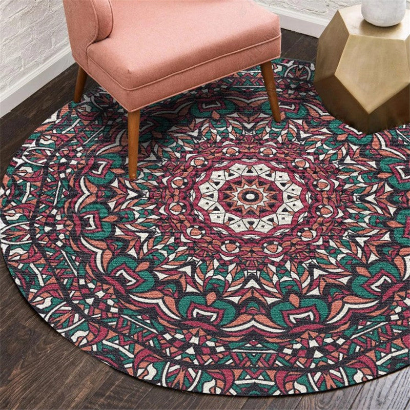 Moroccan Living Room Rug Multi-Color Flower Rug Polyester Machine Washable Stain Resistant Non-Slip Backing Area Carpet Red Clearhalo 'Area Rug' 'Moroccan' 'Rugs' Rug' 2058561