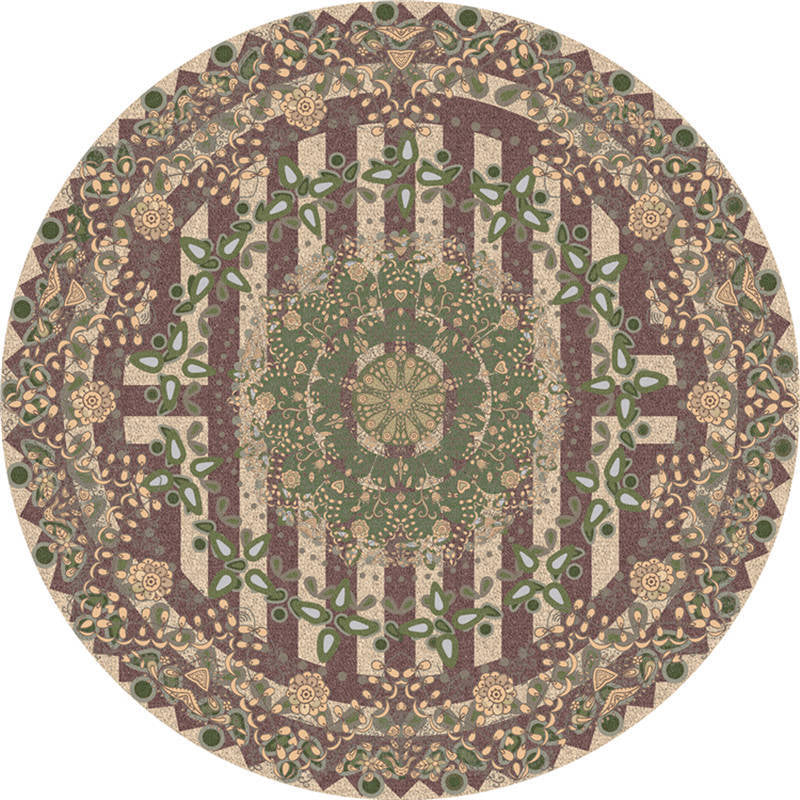 Moroccan Living Room Rug Multi-Color Flower Rug Polyester Machine Washable Stain Resistant Non-Slip Backing Area Carpet Yellow-Green Clearhalo 'Area Rug' 'Moroccan' 'Rugs' Rug' 2058569