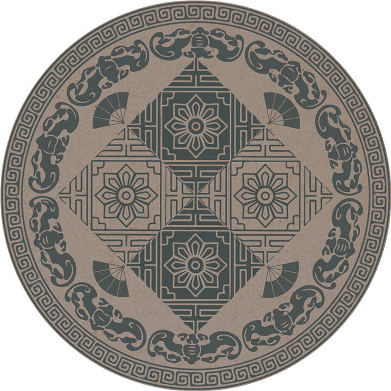 Moroccan Living Room Rug Multi-Color Flower Rug Polyester Machine Washable Stain Resistant Non-Slip Backing Area Carpet Gray-Blue Clearhalo 'Area Rug' 'Moroccan' 'Rugs' Rug' 2058578