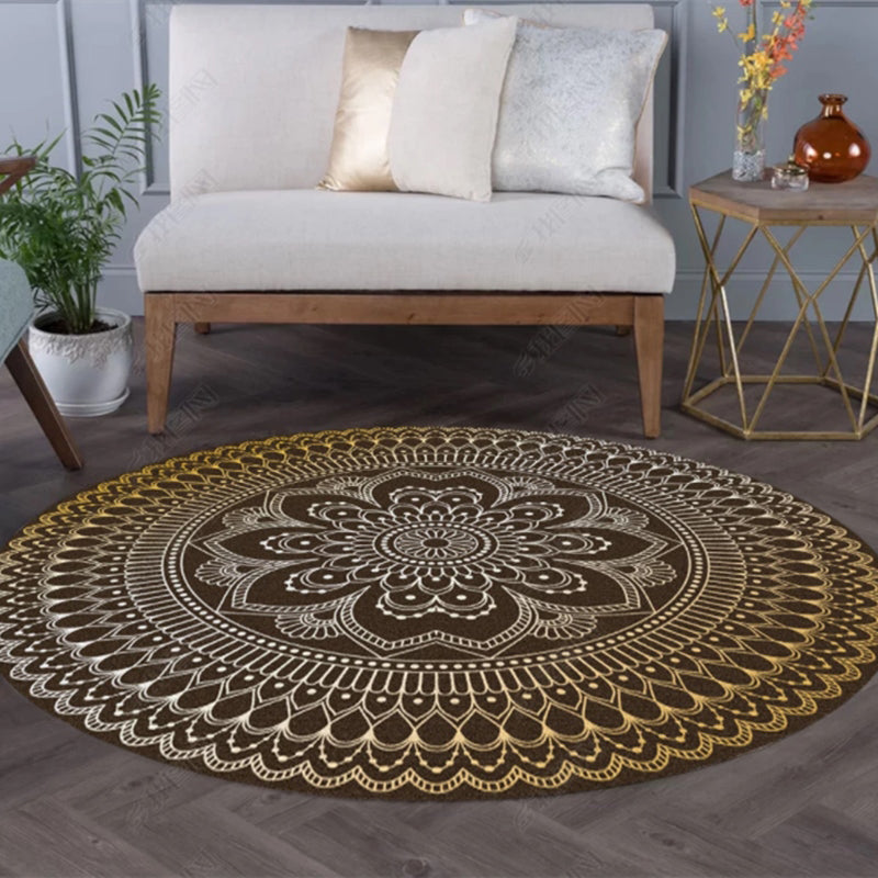 Chic Tribal Patterned Rug Multi Colored Moroccan Rug Polyester Anti-Slip Backing Washable Pet Friendly Carpet for Bedroom Brown Clearhalo 'Area Rug' 'Moroccan' 'Rugs' Rug' 2058598