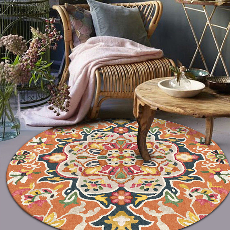 Classic Moroccan Indoor Rug Multicolor Flower Carpet Non-Slip Machine Washable Stain Resistant Rug for Living Room Clearhalo 'Area Rug' 'Moroccan' 'Rugs' Rug' 2058608