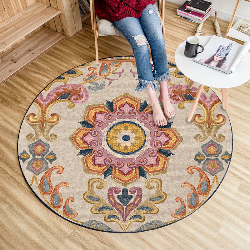 Classic Moroccan Indoor Rug Multicolor Flower Carpet Non-Slip Machine Washable Stain Resistant Rug for Living Room Clearhalo 'Area Rug' 'Moroccan' 'Rugs' Rug' 2058609