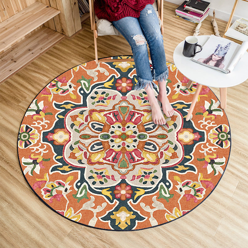 Classic Moroccan Indoor Rug Multicolor Flower Carpet Non-Slip Machine Washable Stain Resistant Rug for Living Room Clearhalo 'Area Rug' 'Moroccan' 'Rugs' Rug' 2058610