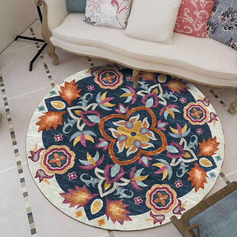 Classic Moroccan Indoor Rug Multicolor Flower Carpet Non-Slip Machine Washable Stain Resistant Rug for Living Room Clearhalo 'Area Rug' 'Moroccan' 'Rugs' Rug' 2058611