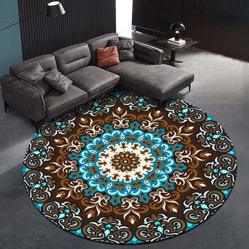 Multi-Colored Living Room Rug Turkish Floral Swirl Rug Synthetics Anti-Slip Pet Friendly Machine Washable Area Carpet Clearhalo 'Area Rug' 'Moroccan' 'Rugs' Rug' 2058627