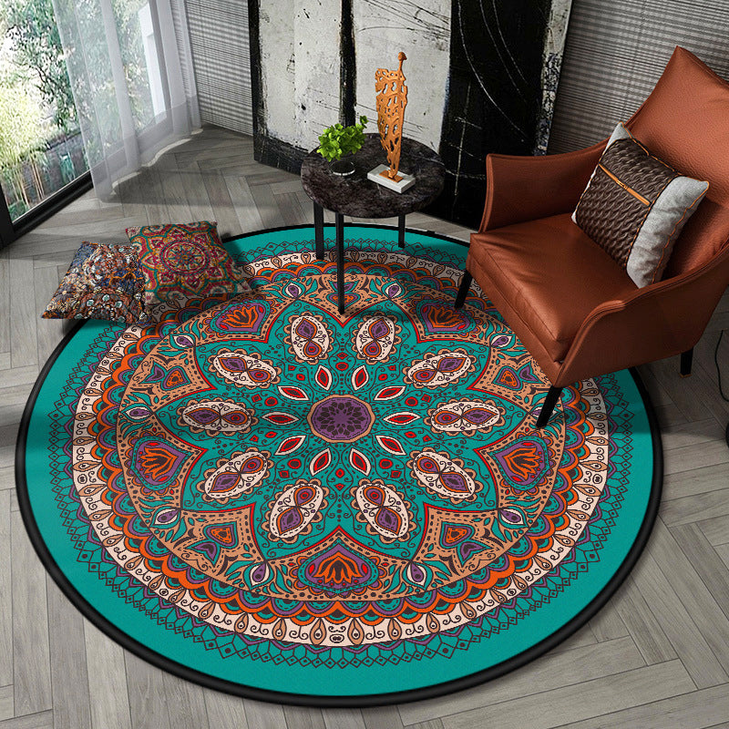 Nostalgic Multicolor Tribal Print Rug Polypropylene Moroccan Carpet Pet Friendly Stain Resistant Non-Slip Rug for Great Room Sky Blue Clearhalo 'Area Rug' 'Moroccan' 'Rugs' Rug' 2058635