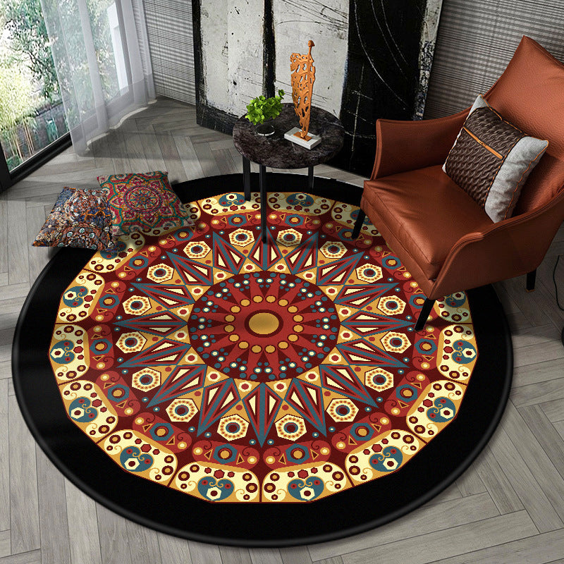 Nostalgic Multicolor Tribal Print Rug Polypropylene Moroccan Carpet Pet Friendly Stain Resistant Non-Slip Rug for Great Room Yellow-Red Clearhalo 'Area Rug' 'Moroccan' 'Rugs' Rug' 2058639