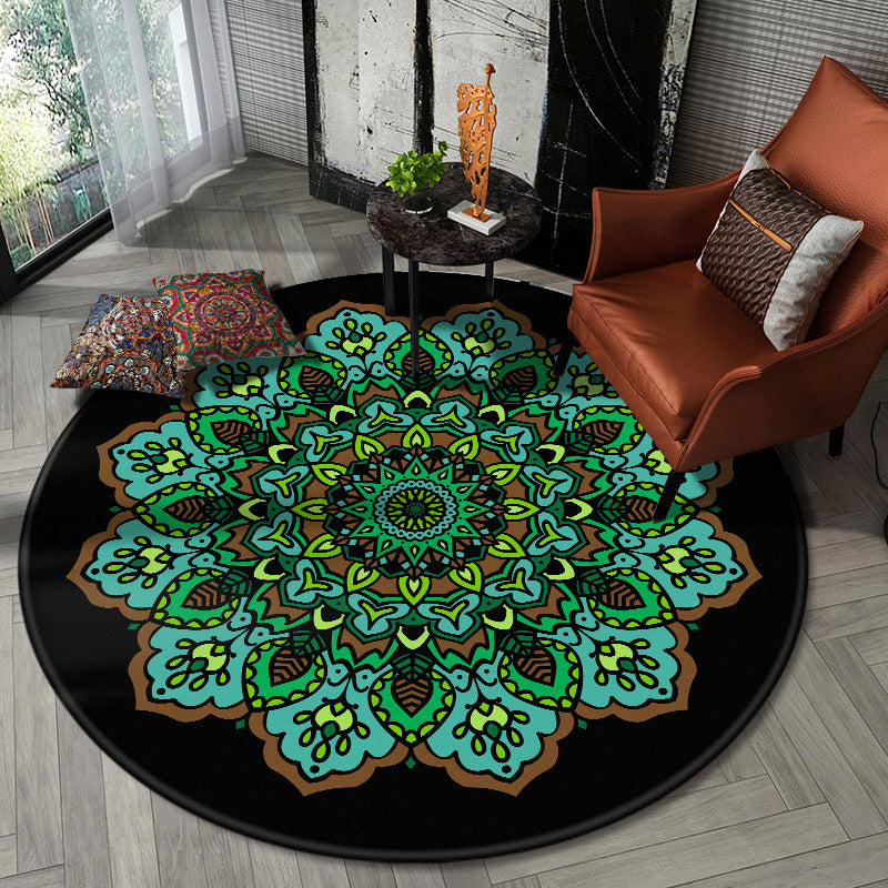 Nostalgic Multicolor Tribal Print Rug Polypropylene Moroccan Carpet Pet Friendly Stain Resistant Non-Slip Rug for Great Room Aqua Clearhalo 'Area Rug' 'Moroccan' 'Rugs' Rug' 2058641