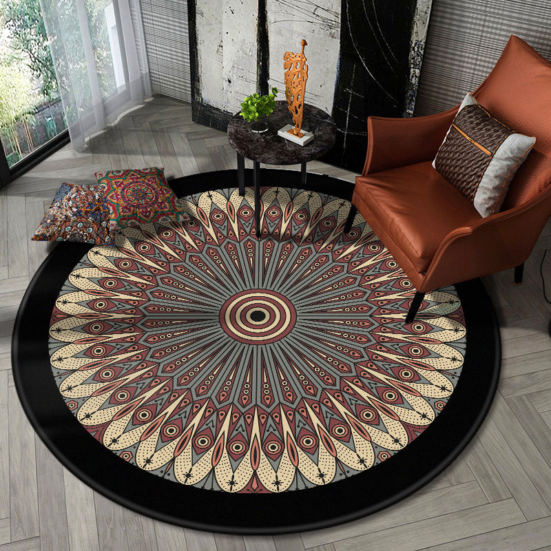 Nostalgic Multicolor Tribal Print Rug Polypropylene Moroccan Carpet Pet Friendly Stain Resistant Non-Slip Rug for Great Room Black-Red Clearhalo 'Area Rug' 'Moroccan' 'Rugs' Rug' 2058643