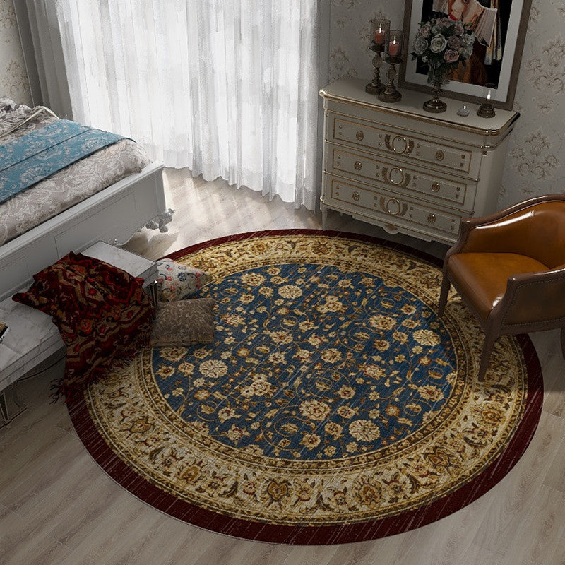 Retro Floral Area Rug Multi-Color Oriental Rug Polyester Pet Friendly Non-Slip Backing Washable Rug for Bedroom Clearhalo 'Area Rug' 'Moroccan' 'Rugs' Rug' 2058651