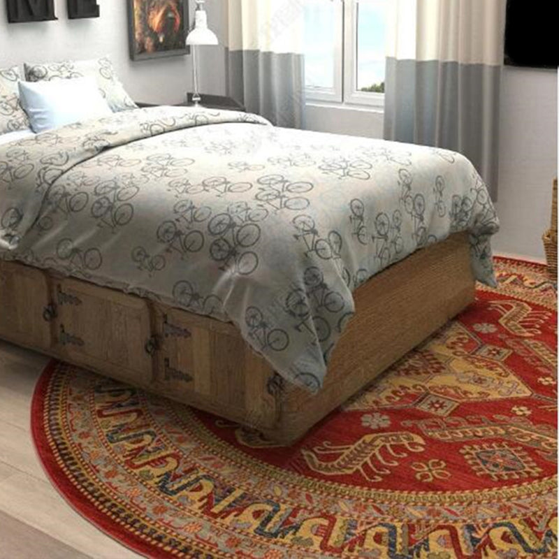 Retro Floral Area Rug Multi-Color Oriental Rug Polyester Pet Friendly Non-Slip Backing Washable Rug for Bedroom Clearhalo 'Area Rug' 'Moroccan' 'Rugs' Rug' 2058653