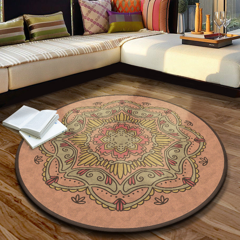 Multi Color Moroccan Rug Synthetics Blossom Patterned Carpet Anti-Slip Backing Stain Resistant Machine Washable Rug for Dining Room Pink Clearhalo 'Area Rug' 'Moroccan' 'Rugs' Rug' 2058661