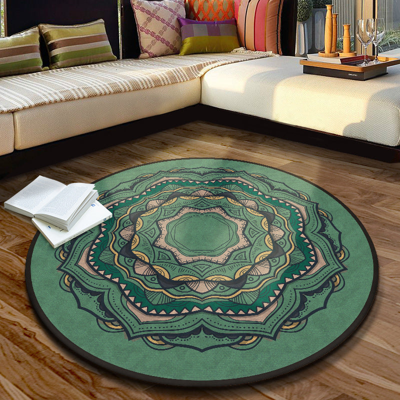 Multi Color Moroccan Rug Synthetics Blossom Patterned Carpet Anti-Slip Backing Stain Resistant Machine Washable Rug for Dining Room Green Clearhalo 'Area Rug' 'Moroccan' 'Rugs' Rug' 2058663