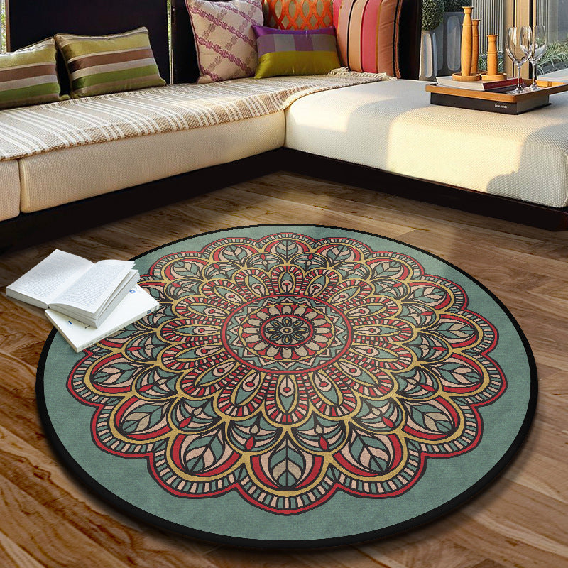 Multi Color Moroccan Rug Synthetics Blossom Patterned Carpet Anti-Slip Backing Stain Resistant Machine Washable Rug for Dining Room Light Blue Clearhalo 'Area Rug' 'Moroccan' 'Rugs' Rug' 2058666