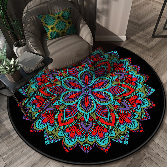 Glamorous Layered Flower Pattern Rug Multi-Colored Moroccan Rug Polypropylene Stain Resistant Anti-Slip Backing Machine Washable Carpet for Home Red-Purple Clearhalo 'Area Rug' 'Moroccan' 'Rugs' Rug' 2058685