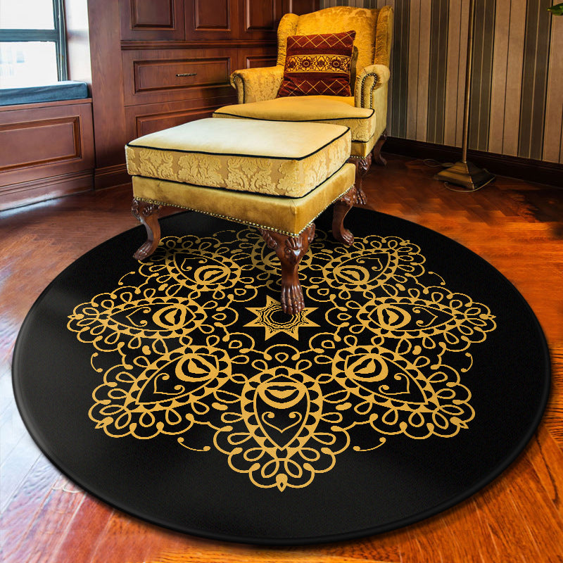 Multi Colored Flower Rug Polypropylene Moroccan Carpet Anti-Slip Backing Washable Stain Resistant Rug for Bedroom Yellow Clearhalo 'Area Rug' 'Moroccan' 'Rugs' Rug' 2058716