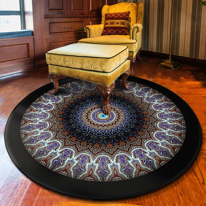 Multi Colored Flower Rug Polypropylene Moroccan Carpet Anti-Slip Backing Washable Stain Resistant Rug for Bedroom Blue-Purple Clearhalo 'Area Rug' 'Moroccan' 'Rugs' Rug' 2058721