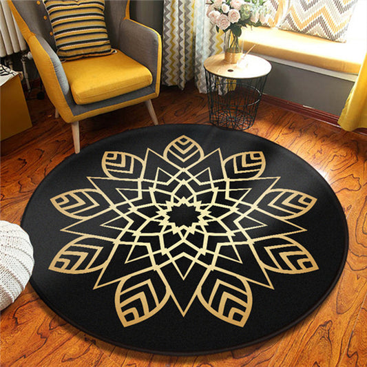 Chic Floral Pattern Area Rug Multicolored Moroccan Carpet Synthetics Washable Anti-Slip Backing Stain Resistant Rug for Front Door Light Yellow 3'11" x 3'11" Clearhalo 'Area Rug' 'Moroccan' 'Rugs' Rug' 2058780