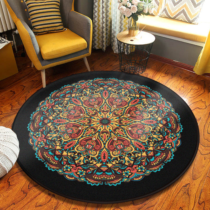 Decorative Kaleidoscope Rug Multi Color Turkish Carpet Polyester Washable Stain Resistant Non-Slip Backing Rug for Sitting Room Ginger Clearhalo 'Area Rug' 'Moroccan' 'Rugs' Rug' 2058920