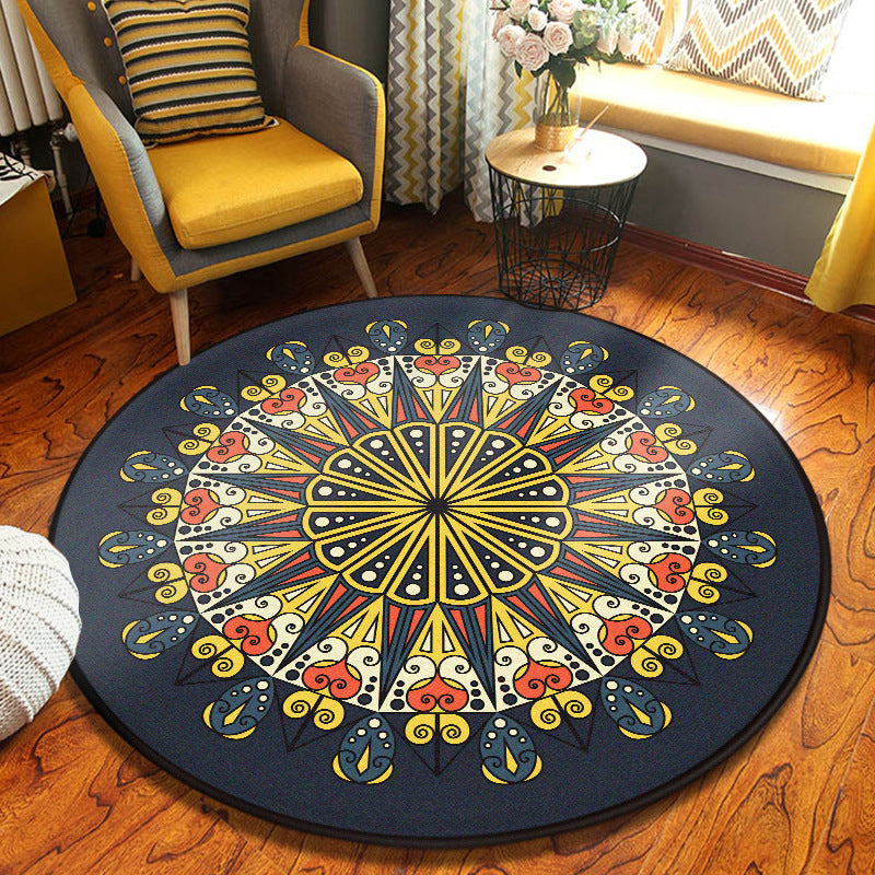 Decorative Kaleidoscope Rug Multi Color Turkish Carpet Polyester Washable Stain Resistant Non-Slip Backing Rug for Sitting Room Golden Clearhalo 'Area Rug' 'Moroccan' 'Rugs' Rug' 2058925