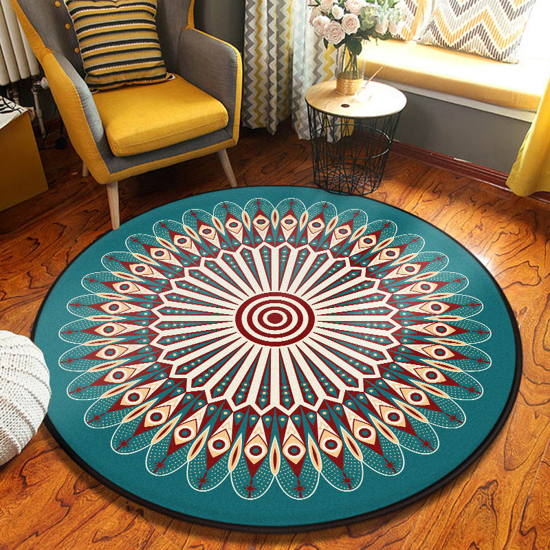 Decorative Kaleidoscope Rug Multi Color Turkish Carpet Polyester Washable Stain Resistant Non-Slip Backing Rug for Sitting Room Light Blue Clearhalo 'Area Rug' 'Moroccan' 'Rugs' Rug' 2058930