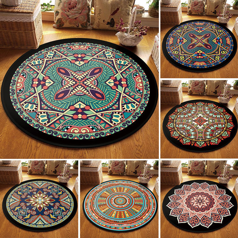 Multi Colored Living Room Rug Moroccan Tribal Flower Print Rug Synthetics Pet Friendly Anti-Slip Backing Washable Area Carpet Clearhalo 'Area Rug' 'Moroccan' 'Rugs' Rug' 2058933