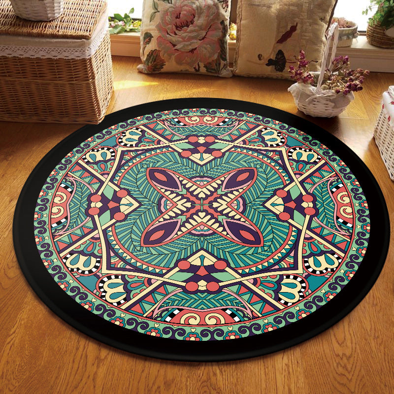 Multi Colored Living Room Rug Moroccan Tribal Flower Print Rug Synthetics Pet Friendly Anti-Slip Backing Washable Area Carpet Clearhalo 'Area Rug' 'Moroccan' 'Rugs' Rug' 2058938