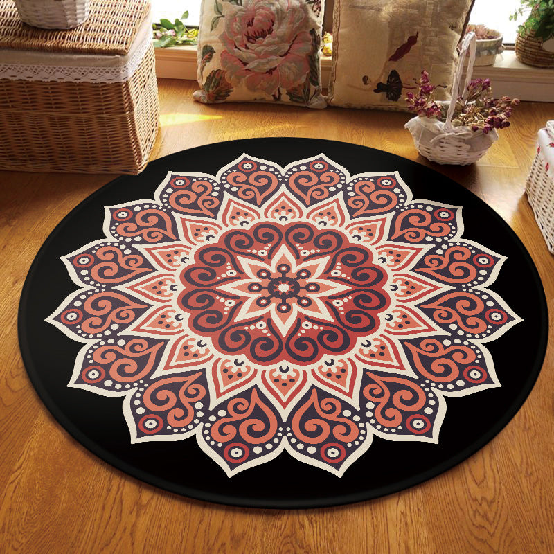 Multi Colored Living Room Rug Moroccan Tribal Flower Print Rug Synthetics Pet Friendly Anti-Slip Backing Washable Area Carpet Clearhalo 'Area Rug' 'Moroccan' 'Rugs' Rug' 2058939