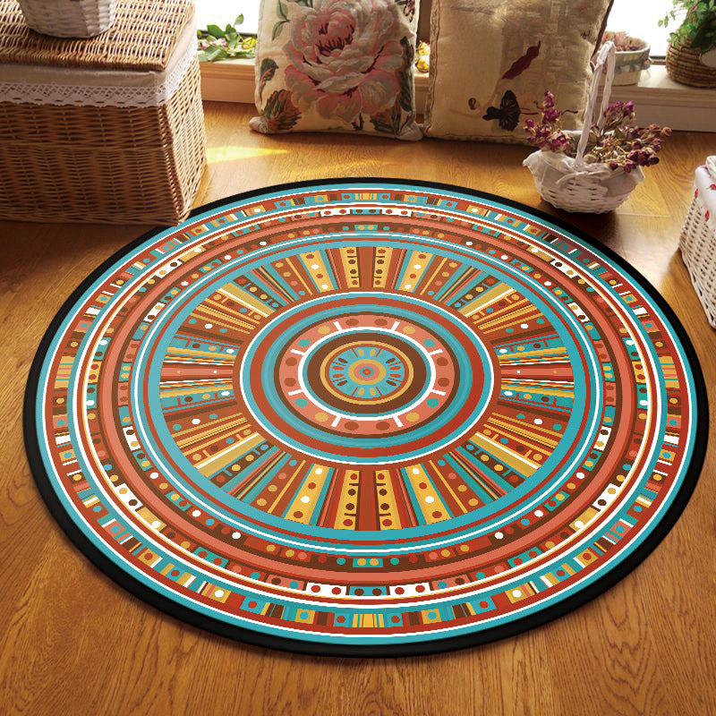 Multi Colored Living Room Rug Moroccan Tribal Flower Print Rug Synthetics Pet Friendly Anti-Slip Backing Washable Area Carpet Clearhalo 'Area Rug' 'Moroccan' 'Rugs' Rug' 2058940