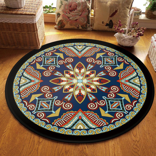 Multi Colored Living Room Rug Moroccan Tribal Flower Print Rug Synthetics Pet Friendly Anti-Slip Backing Washable Area Carpet Clearhalo 'Area Rug' 'Moroccan' 'Rugs' Rug' 2058942