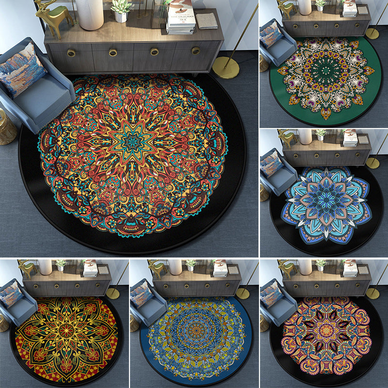 Turkish Mandala Rug Multicolored Synthetics Rug Washable Pet Friendly Anti-Slip Backing Area Rug for Great Room Clearhalo 'Area Rug' 'Moroccan' 'Rugs' Rug' 2058943