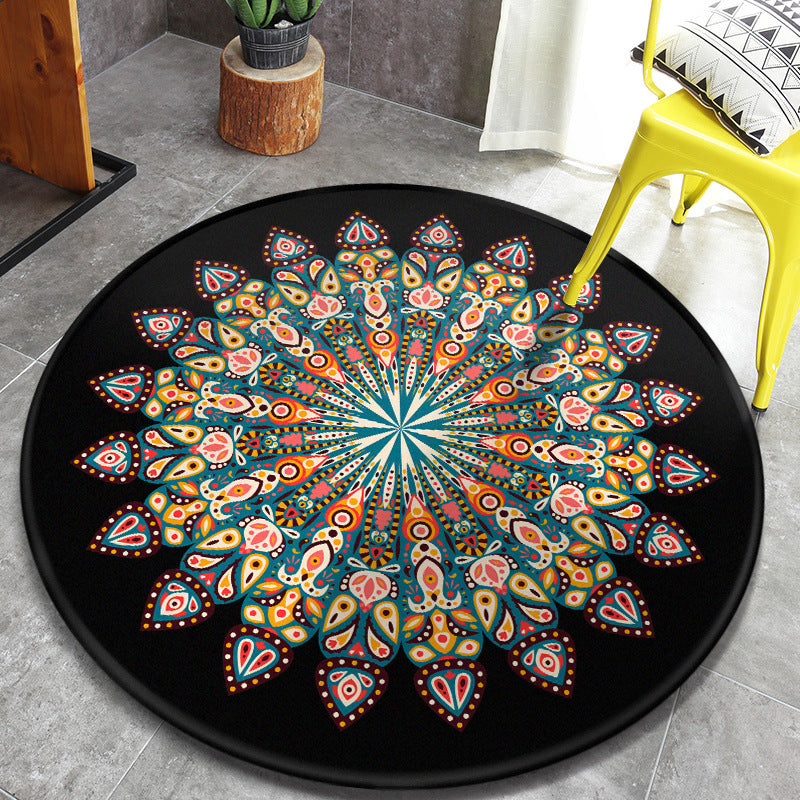 Vintage Tribal Pattern Rug Multicolor Persian Rug Synthetics Pet Friendly Machine Washable Non-Slip Carpet for Home Decoration Clearhalo 'Area Rug' 'Moroccan' 'Rugs' Rug' 2058963