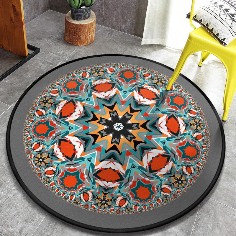 Vintage Tribal Pattern Rug Multicolor Persian Rug Synthetics Pet Friendly Machine Washable Non-Slip Carpet for Home Decoration Orange-White Clearhalo 'Area Rug' 'Moroccan' 'Rugs' Rug' 2058965