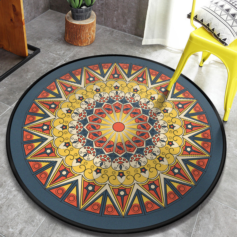 Vintage Tribal Pattern Rug Multicolor Persian Rug Synthetics Pet Friendly Machine Washable Non-Slip Carpet for Home Decoration Yellow Clearhalo 'Area Rug' 'Moroccan' 'Rugs' Rug' 2058971