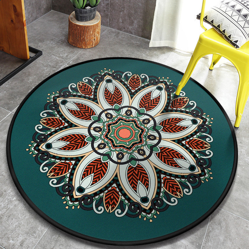 Vintage Tribal Pattern Rug Multicolor Persian Rug Synthetics Pet Friendly Machine Washable Non-Slip Carpet for Home Decoration Light Blue Clearhalo 'Area Rug' 'Moroccan' 'Rugs' Rug' 2058972