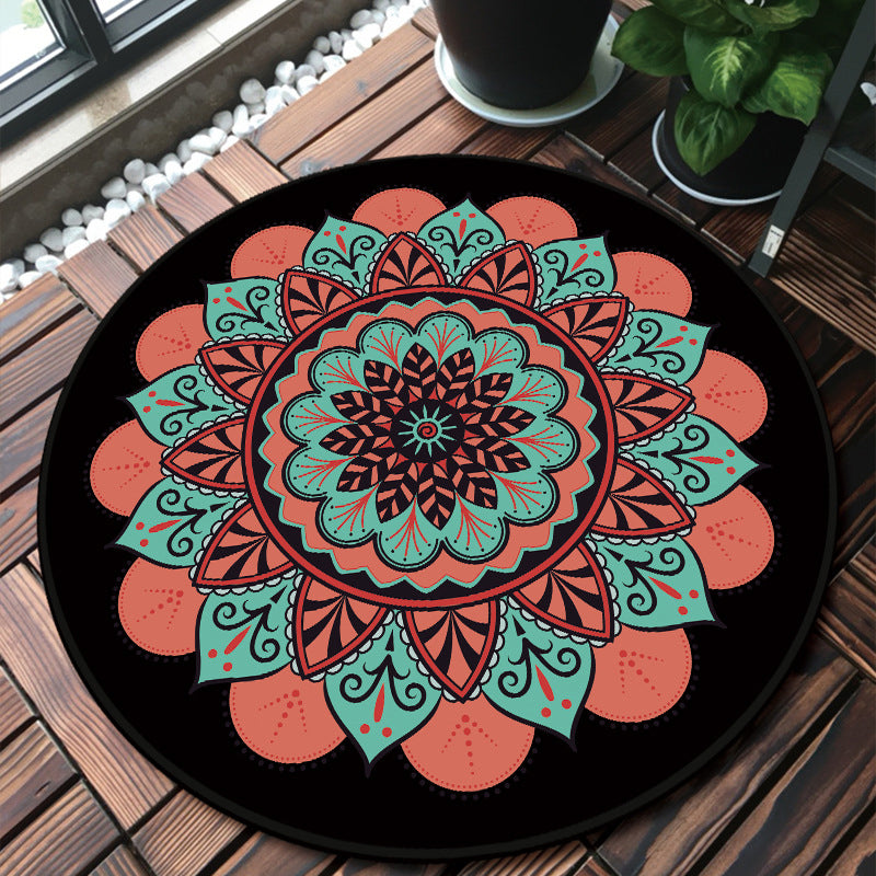Classy Multicolor Mandala Rug Polypropylene Moroccan Carpet Stain Resistant Machine Washable Anti-Slip Area Rug for Door Orange-Red Clearhalo 'Area Rug' 'Moroccan' 'Rugs' Rug' 2058985