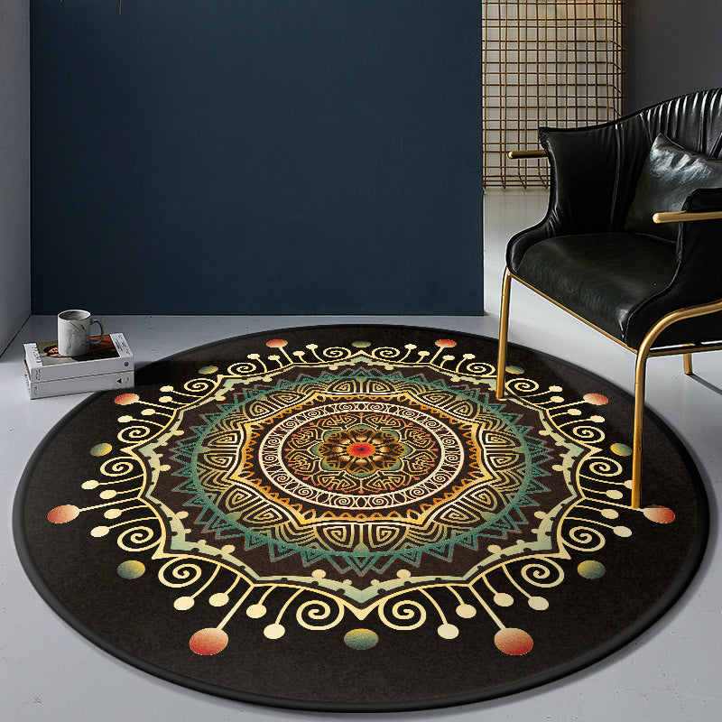 Persian Bedroom Rug Multi-Color Tribal Flower Rug Polyester Stain Resistant Anti-Slip Backing Washable Area Carpet Yellow Clearhalo 'Area Rug' 'Moroccan' 'Rugs' Rug' 2058994