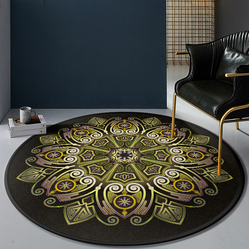Persian Bedroom Rug Multi-Color Tribal Flower Rug Polyester Stain Resistant Anti-Slip Backing Washable Area Carpet Gold Clearhalo 'Area Rug' 'Moroccan' 'Rugs' Rug' 2058995