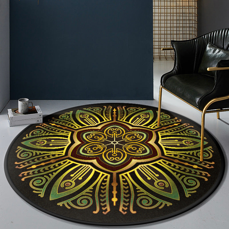 Persian Bedroom Rug Multi-Color Tribal Flower Rug Polyester Stain Resistant Anti-Slip Backing Washable Area Carpet Yellow-Green Clearhalo 'Area Rug' 'Moroccan' 'Rugs' Rug' 2058996