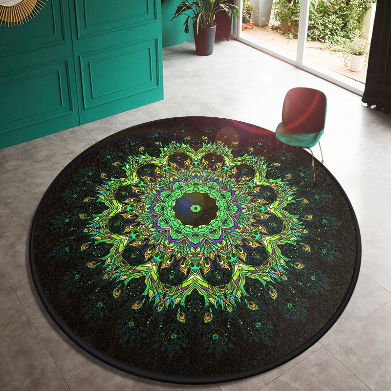Multi Color Door Rug Moroccan Floral Area Carpet Synthetics Anti-Slip Stain Resistant Pet Friendly Rug Green Clearhalo 'Area Rug' 'Moroccan' 'Rugs' Rug' 2059007