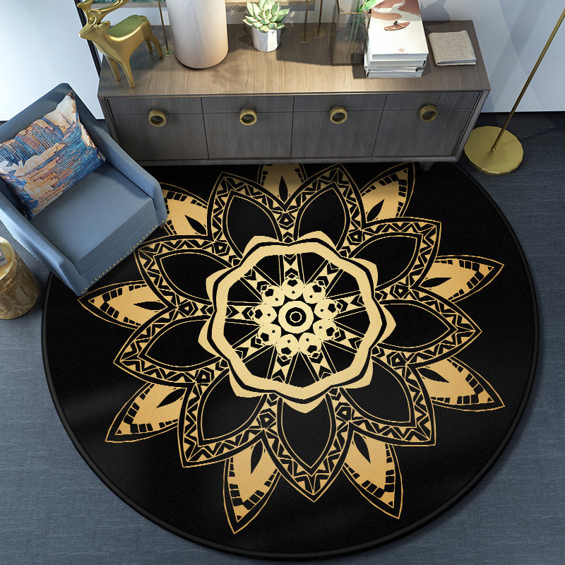 Multi-Colored Moroccan Rug Synthetics Mandala Area Rug Anti-Slip Stain Resistant Washable Carpet for Family Room Gold Clearhalo 'Area Rug' 'Moroccan' 'Rugs' Rug' 2059038