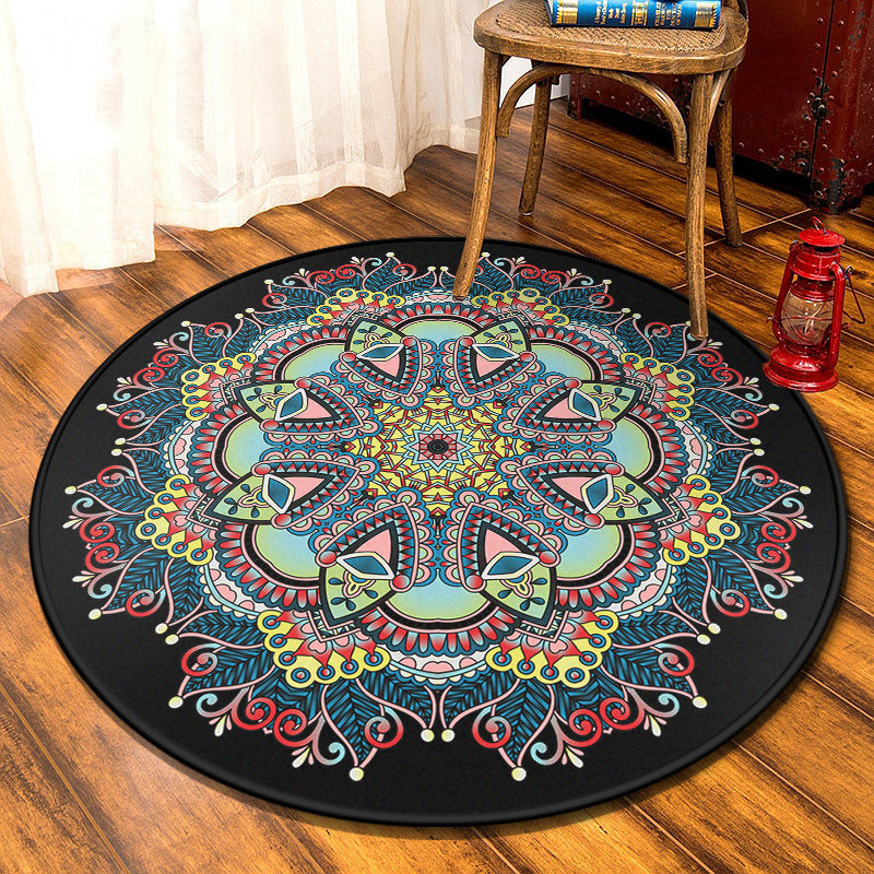 Multi-Colored Moroccan Rug Synthetics Mandala Area Rug Anti-Slip Stain Resistant Washable Carpet for Family Room Light Blue Clearhalo 'Area Rug' 'Moroccan' 'Rugs' Rug' 2059049